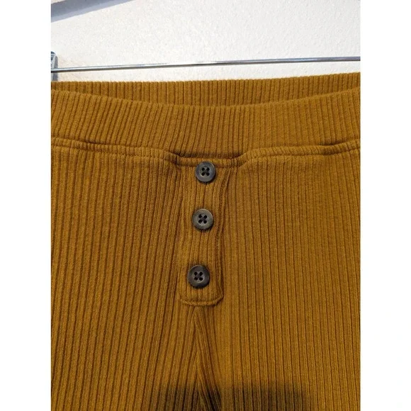 Madewell Ribbed Knit Slim Pajama Pants Golden Yellow - Picture 5 of 9